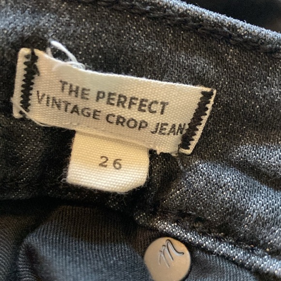 Madewell The Perfect Vintage Crop Jean 27 black high rise waist - Picture 11 of 13